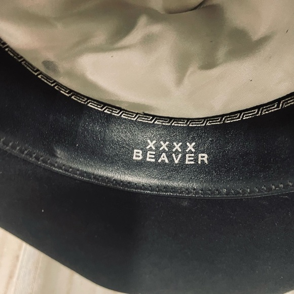 Vintage cowboy hat Mustang By Bailey 4X  Beaver Size 7 1/4 Black R 4" Brim - Picture 5 of 15
